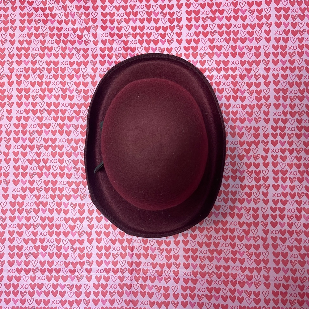 Stylish Burgundy Bowler Hat